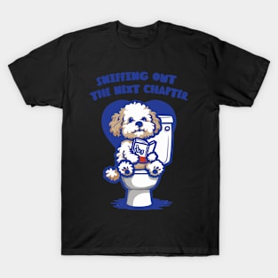 Dog reading on the toilet 95003 T-Shirt